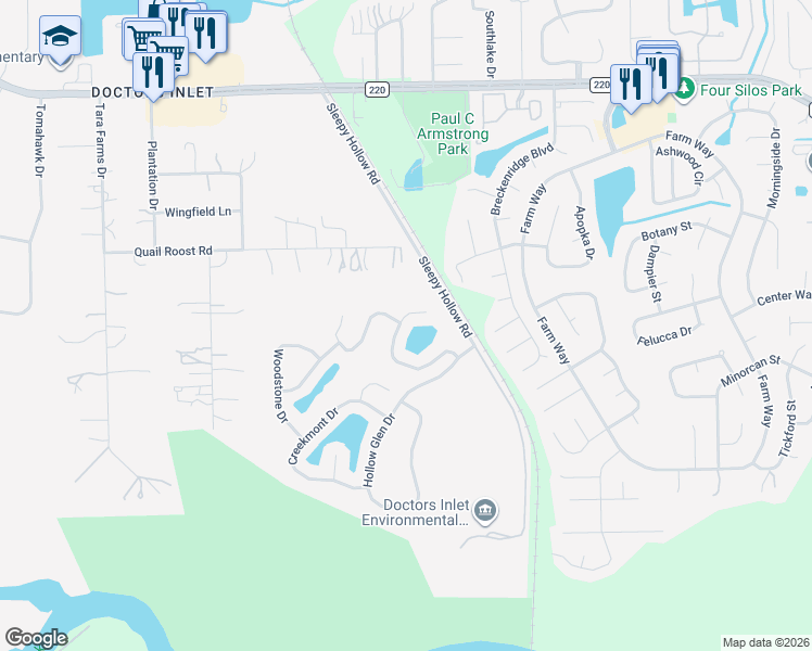 map of restaurants, bars, coffee shops, grocery stores, and more near 1529 Harvest Cove Drive in Middleburg