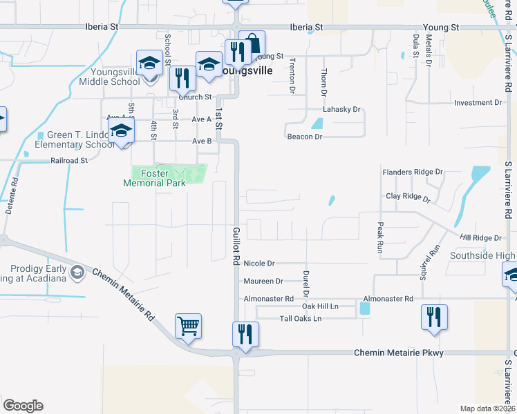 map of restaurants, bars, coffee shops, grocery stores, and more near 113 Brutus Drive in Youngsville