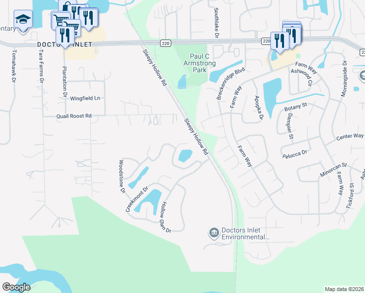 map of restaurants, bars, coffee shops, grocery stores, and more near 1515 Harvest Cove Drive in Middleburg