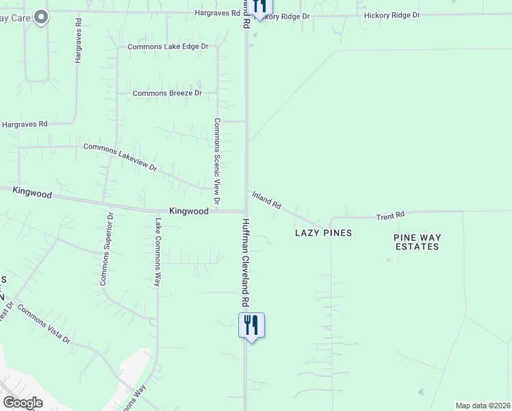 map of restaurants, bars, coffee shops, grocery stores, and more near 3000-3002 Inland Road in Huffman
