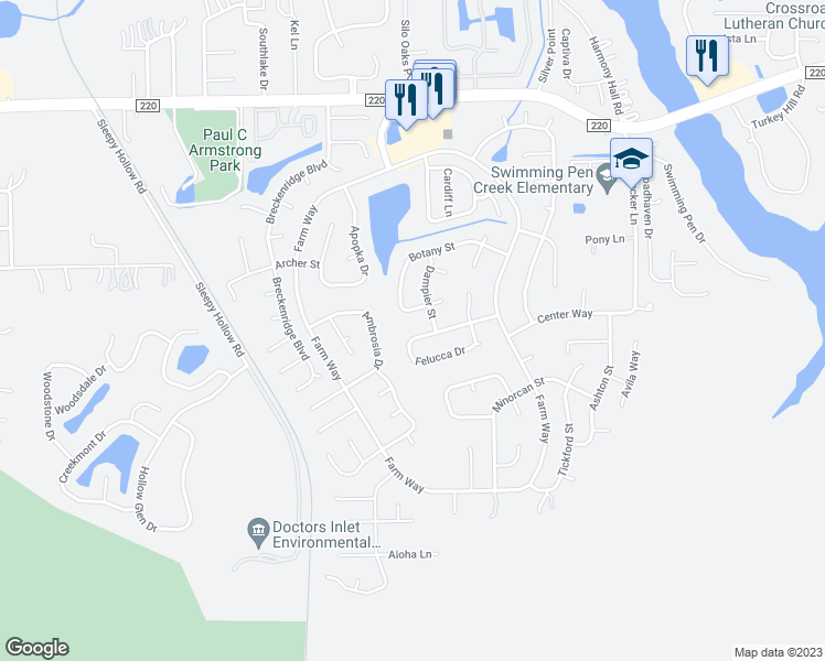 map of restaurants, bars, coffee shops, grocery stores, and more near 2248 Felucca Drive in Middleburg