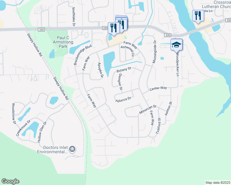 map of restaurants, bars, coffee shops, grocery stores, and more near 2246 Botany Street in Middleburg