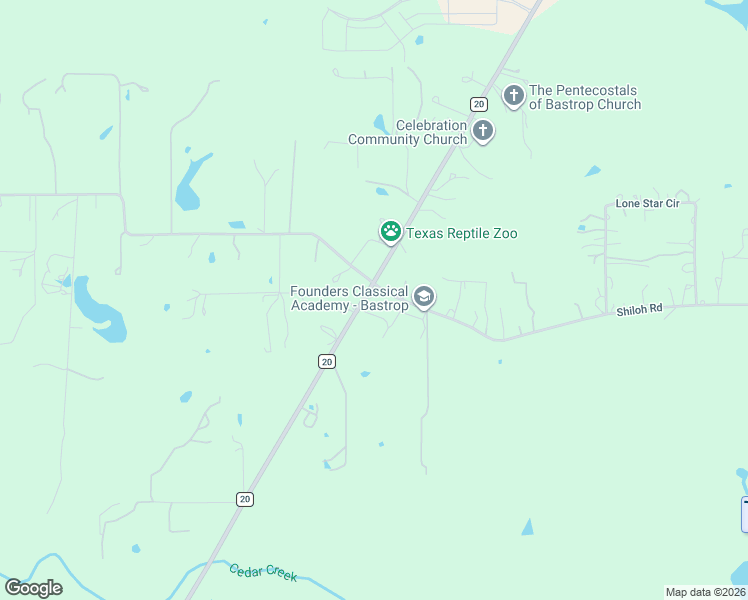 map of restaurants, bars, coffee shops, grocery stores, and more near 385 Farm to Market 20 in Bastrop