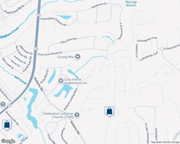 map of restaurants, bars, coffee shops, grocery stores, and more near 1446 Mallard Landing Boulevard in Jacksonville