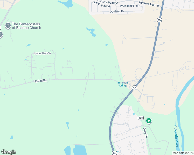 map of restaurants, bars, coffee shops, grocery stores, and more near 220 Shiloh Road in Bastrop