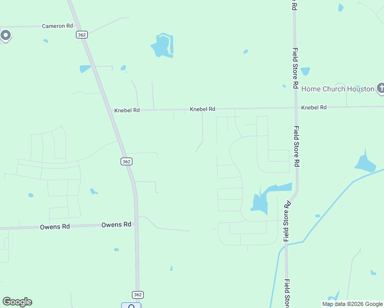 map of restaurants, bars, coffee shops, grocery stores, and more near 32445 Knebel Road in Waller