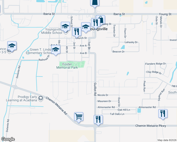map of restaurants, bars, coffee shops, grocery stores, and more near 107 Harton Road in Youngsville