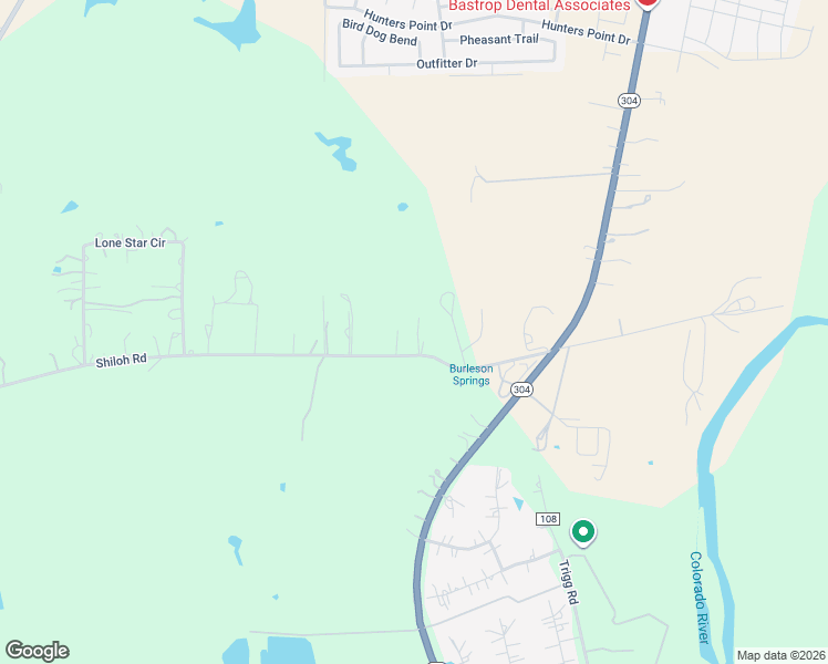 map of restaurants, bars, coffee shops, grocery stores, and more near 164 Shiloh Road in Bastrop