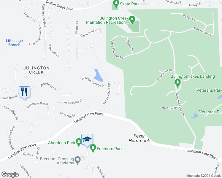 map of restaurants, bars, coffee shops, grocery stores, and more near 140 Prince Albert Avenue in Fruit Cove