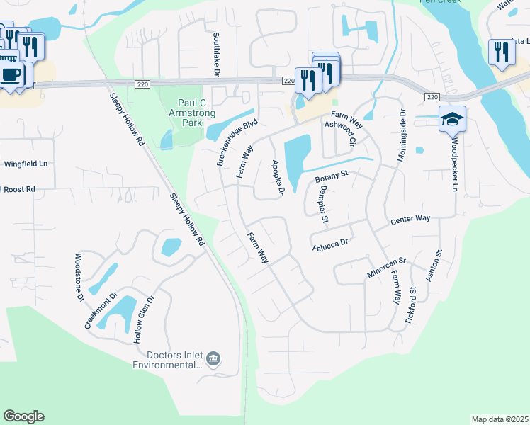 map of restaurants, bars, coffee shops, grocery stores, and more near 2102 Sahara Place in Middleburg