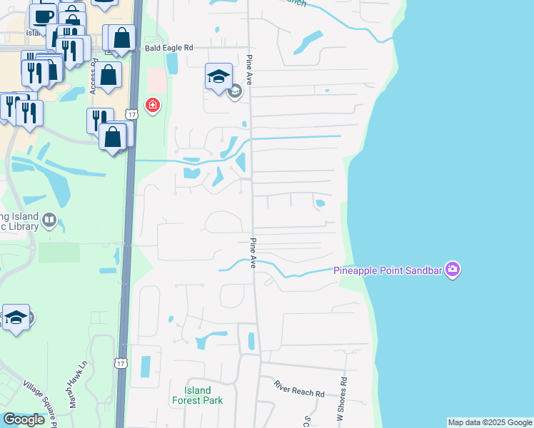 map of restaurants, bars, coffee shops, grocery stores, and more near 5684 Welaka Court in Orange Park