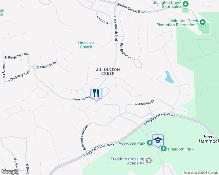 map of restaurants, bars, coffee shops, grocery stores, and more near 140 Strawberry Lane in Jacksonville