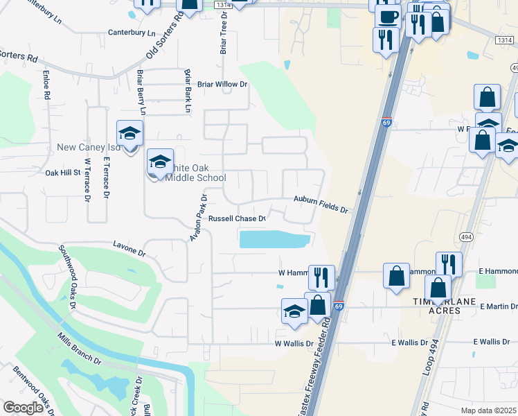 map of restaurants, bars, coffee shops, grocery stores, and more near 24205 Nichols Trace Drive in Porter