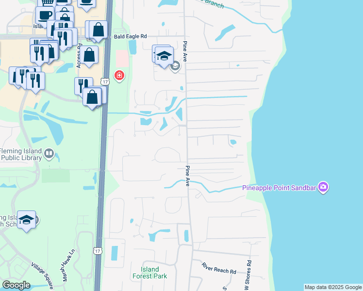 map of restaurants, bars, coffee shops, grocery stores, and more near 1857 Weston Circle in Orange Park