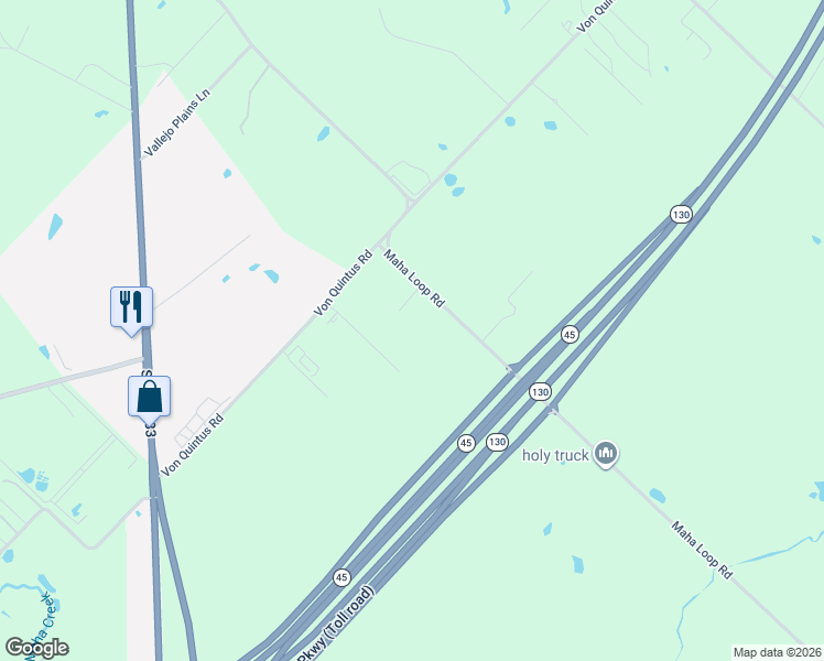 map of restaurants, bars, coffee shops, grocery stores, and more near 11517 Maha Loop Road in Austin