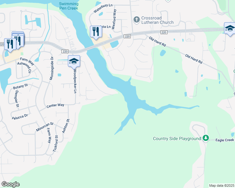 map of restaurants, bars, coffee shops, grocery stores, and more near 119 Swimming Pen Drive in Middleburg