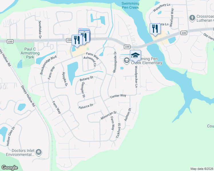 map of restaurants, bars, coffee shops, grocery stores, and more near 1732 Morningside Drive in Middleburg