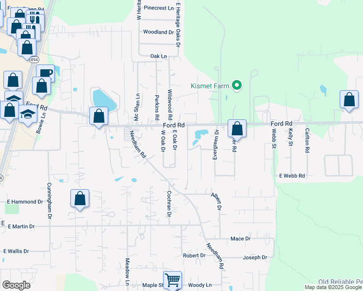 map of restaurants, bars, coffee shops, grocery stores, and more near 24252 Forest Trail in Porter