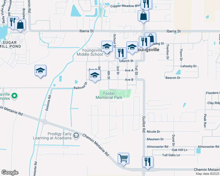 map of restaurants, bars, coffee shops, grocery stores, and more near 309 4th Street in Youngsville