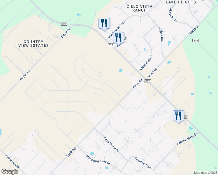 map of restaurants, bars, coffee shops, grocery stores, and more near 125 Brown Pelican Dr in Bastrop County