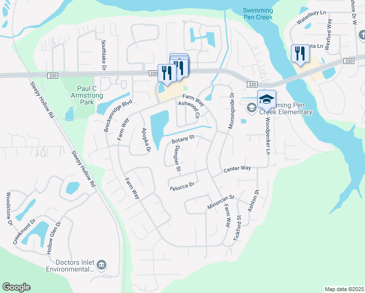 map of restaurants, bars, coffee shops, grocery stores, and more near 2212 Albury Court in Middleburg