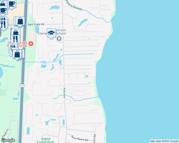 map of restaurants, bars, coffee shops, grocery stores, and more near 175 Passage Drive in Orange Park