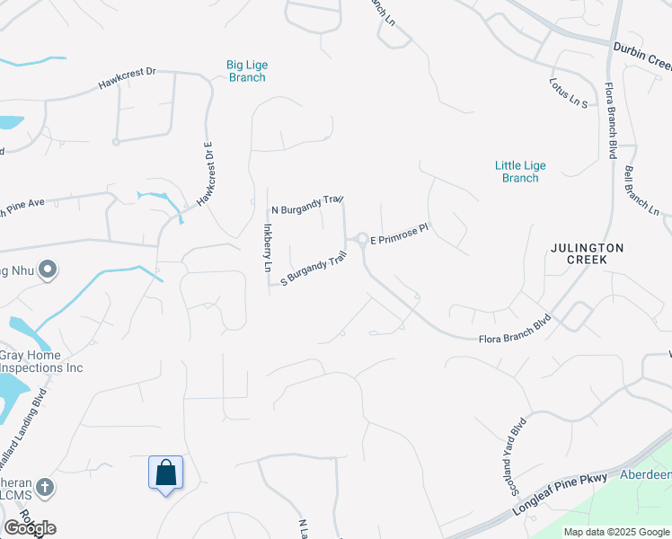 map of restaurants, bars, coffee shops, grocery stores, and more near 1416 South Burgandy Trail in Jacksonville
