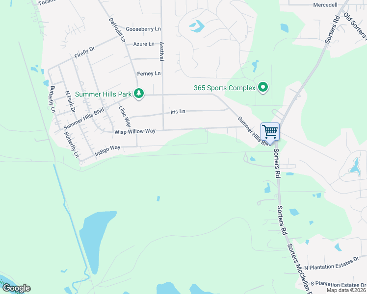 map of restaurants, bars, coffee shops, grocery stores, and more near 18566 Indigo Way in Porter