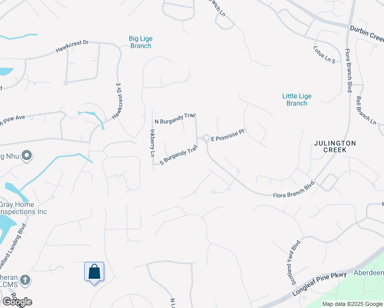 map of restaurants, bars, coffee shops, grocery stores, and more near 1416 South Burgandy Trail in Jacksonville