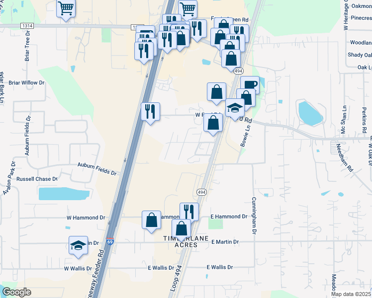 map of restaurants, bars, coffee shops, grocery stores, and more near 24241 Glory Avenue in Porter