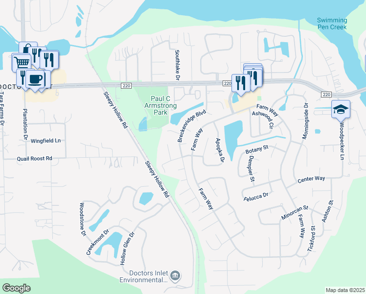 map of restaurants, bars, coffee shops, grocery stores, and more near 1875 Flock Court in Middleburg