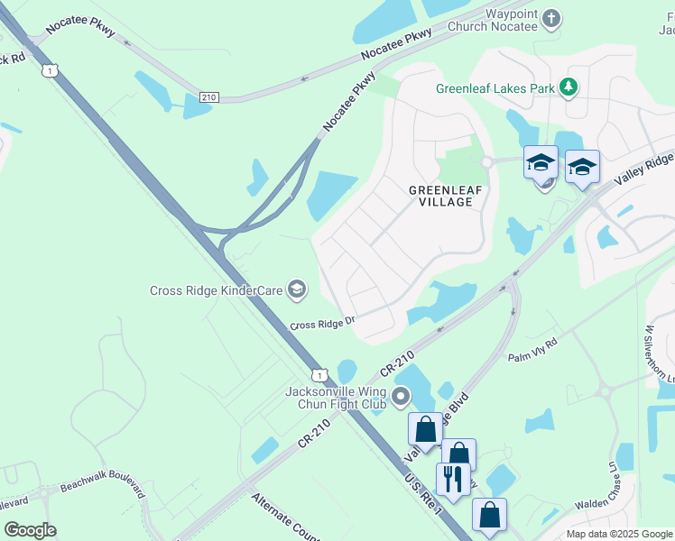 map of restaurants, bars, coffee shops, grocery stores, and more near 61 Whistler Trace in Ponte Vedra Beach