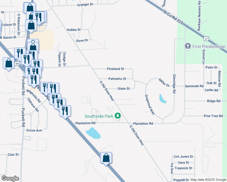 map of restaurants, bars, coffee shops, grocery stores, and more near 209 State Street in Perry