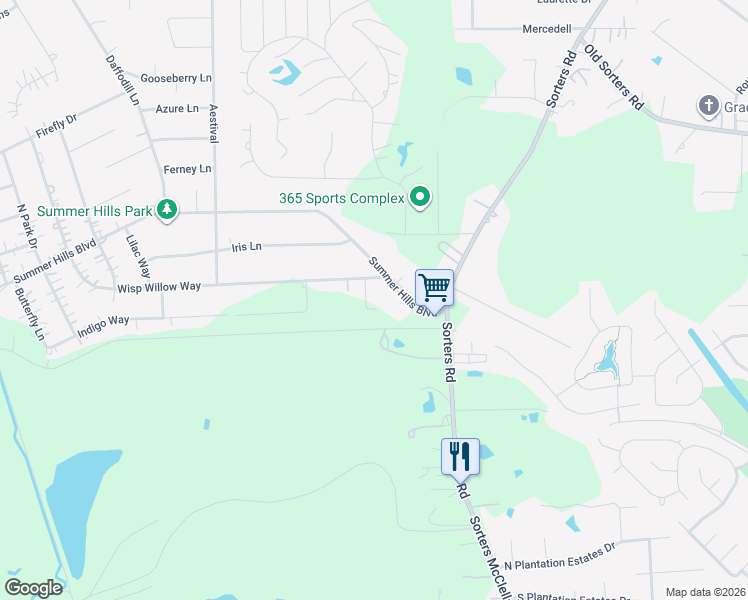 map of restaurants, bars, coffee shops, grocery stores, and more near 19351 Lady Bug Court in Porter