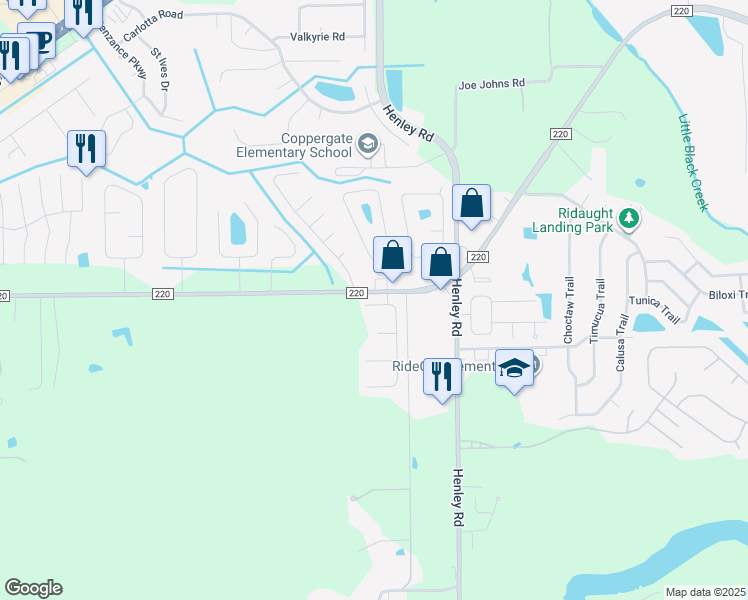 map of restaurants, bars, coffee shops, grocery stores, and more near 2121 Fresco Drive in Middleburg