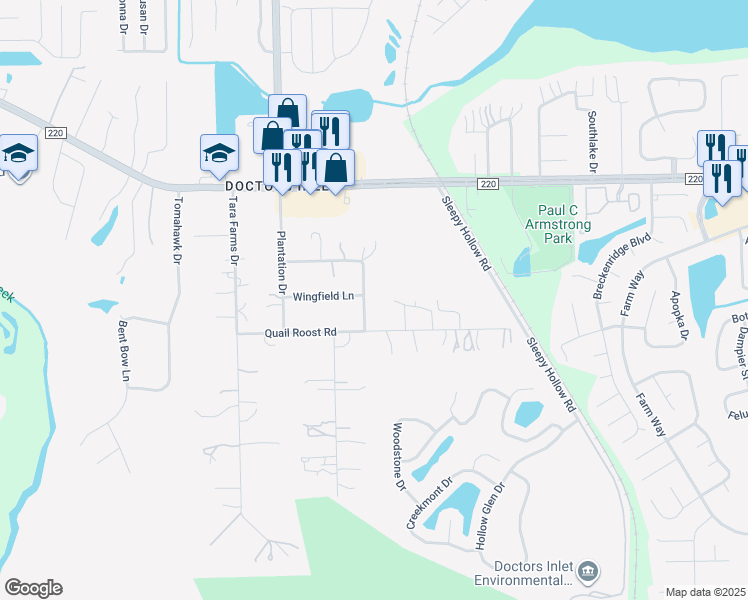 map of restaurants, bars, coffee shops, grocery stores, and more near 2516 Horseshoe Bend Road in Middleburg