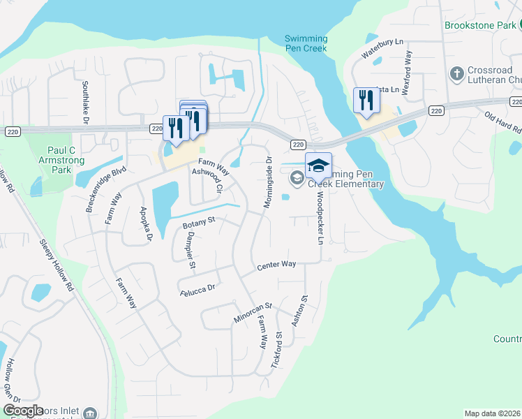 map of restaurants, bars, coffee shops, grocery stores, and more near 1708 Morningside Drive in Middleburg