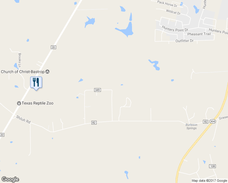 map of restaurants, bars, coffee shops, grocery stores, and more near 204 Lone Star Circle in Bastrop