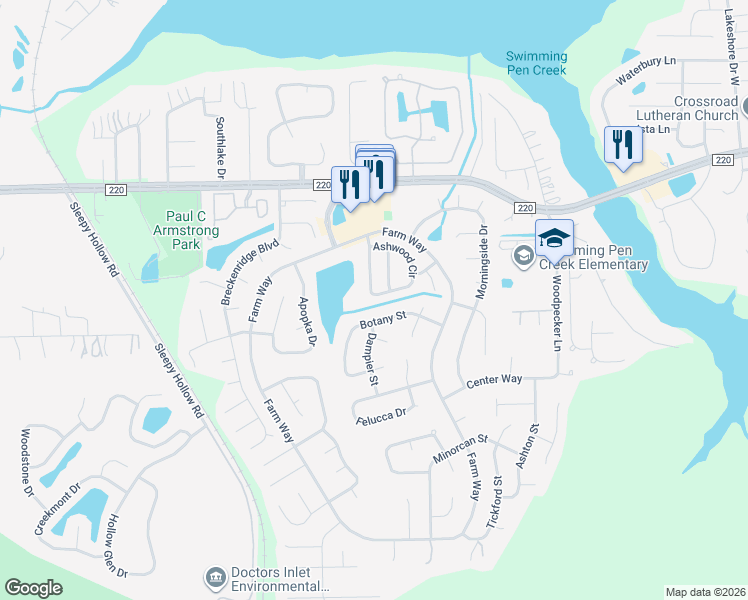map of restaurants, bars, coffee shops, grocery stores, and more near 1711 Ashwood Circle in Middleburg