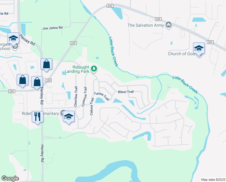 map of restaurants, bars, coffee shops, grocery stores, and more near 2969 Biloxi Trail in Middleburg
