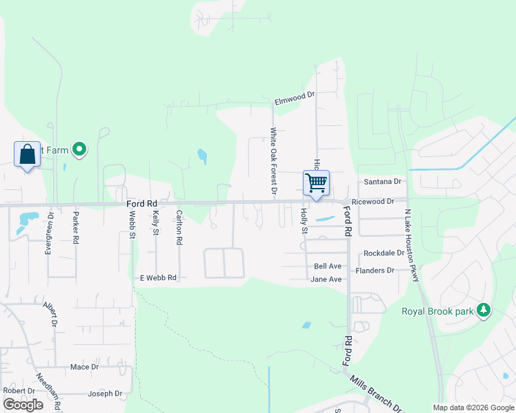 map of restaurants, bars, coffee shops, grocery stores, and more near 24080 Ford Road in Porter