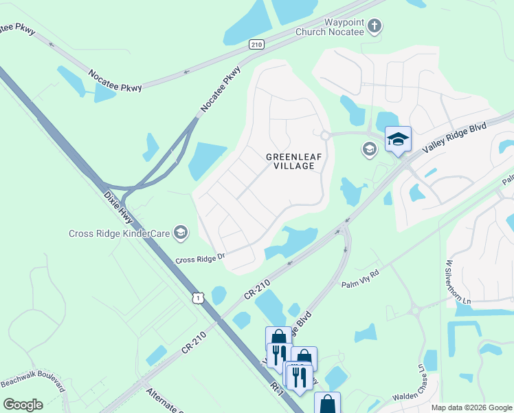 map of restaurants, bars, coffee shops, grocery stores, and more near 90 Brookline Trail in Ponte Vedra Beach