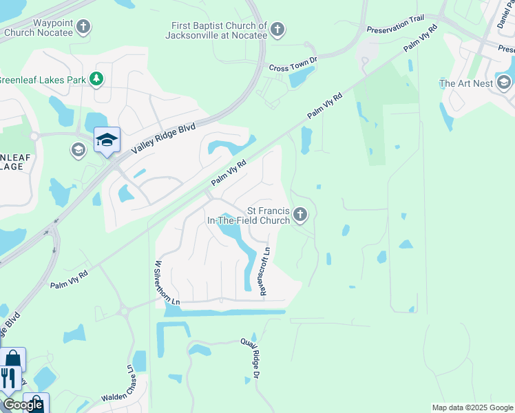 map of restaurants, bars, coffee shops, grocery stores, and more near 901 Weybridge Lane in Ponte Vedra Beach