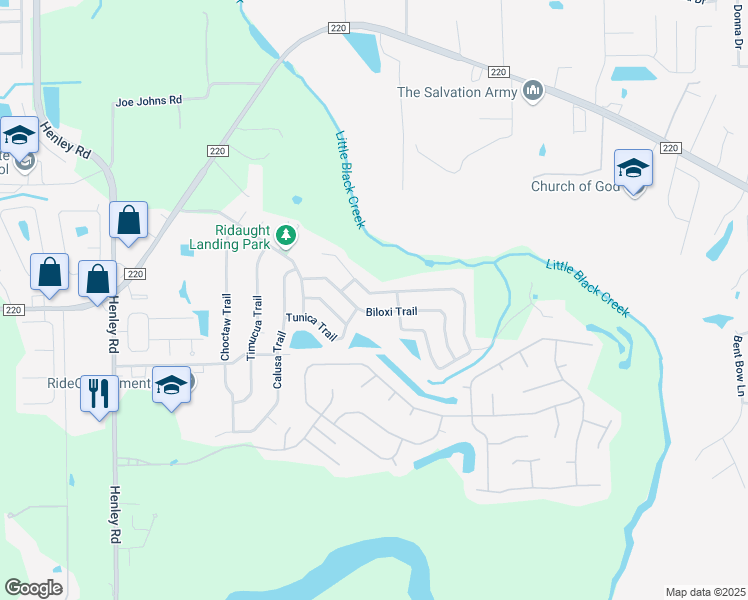 map of restaurants, bars, coffee shops, grocery stores, and more near 2951 Biloxi Trail in Middleburg