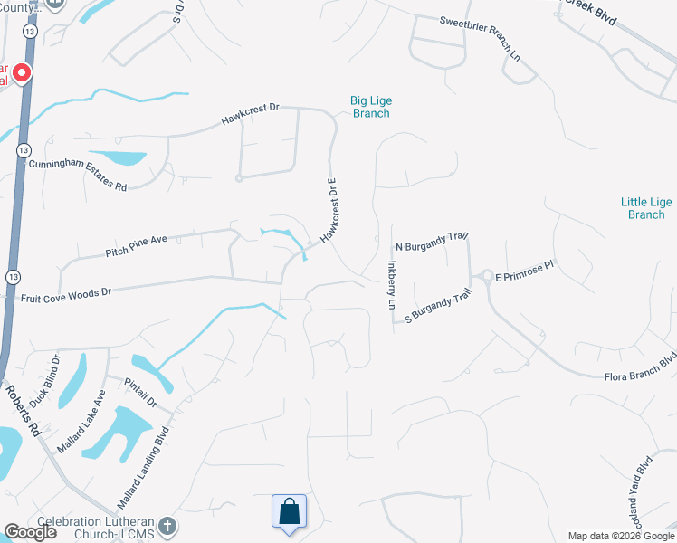 map of restaurants, bars, coffee shops, grocery stores, and more near 121 Hunters Creek Drive in Fruit Cove