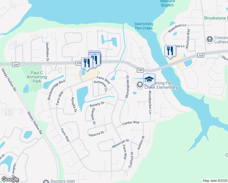 map of restaurants, bars, coffee shops, grocery stores, and more near 1685 Dogwood Circle in Middleburg