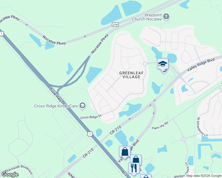 map of restaurants, bars, coffee shops, grocery stores, and more near 309 Glenwood Street in Ponte Vedra Beach