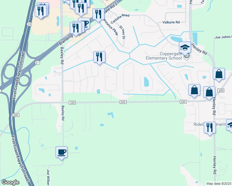 map of restaurants, bars, coffee shops, grocery stores, and more near 1778 Sherwood Drive in Middleburg