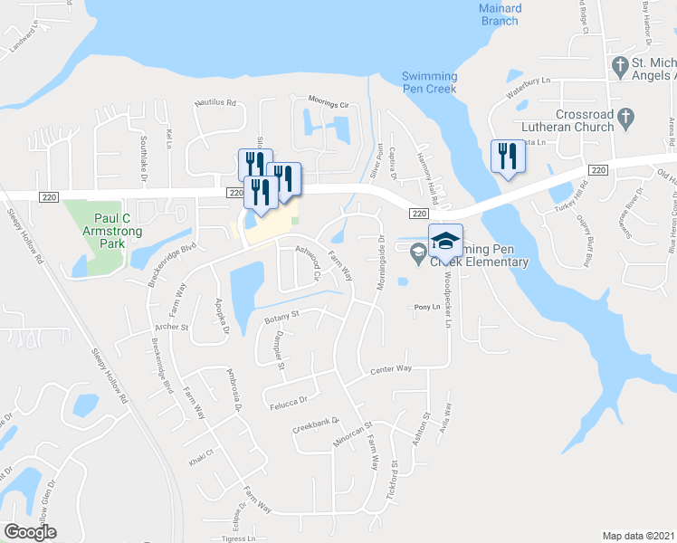 map of restaurants, bars, coffee shops, grocery stores, and more near 1689 Farm Way in Middleburg