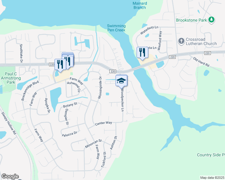 map of restaurants, bars, coffee shops, grocery stores, and more near 1630 Woodpecker Lane in Middleburg